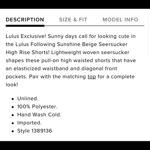 Lulu’s Exclusive Beige Seersucker High Rise Shorts - Picture 4 of 5